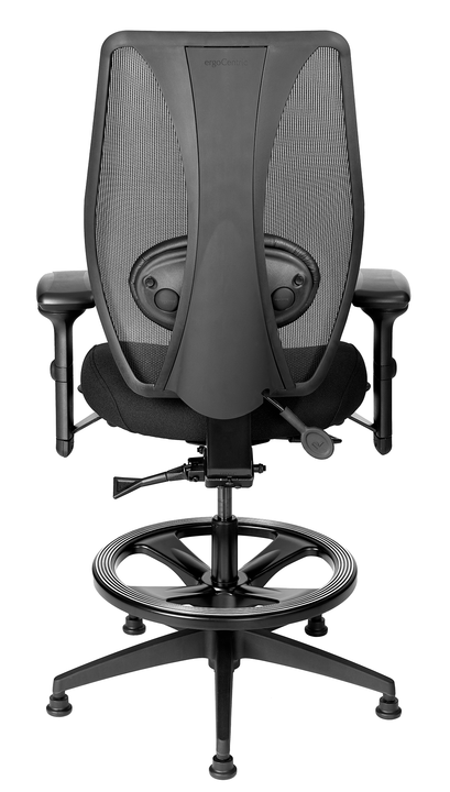 tCentric Hybrid Counter Height Chair Black Frame & Black Upholstered Seat