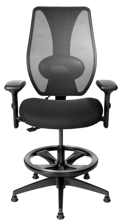 tCentric Hybrid Counter Height Chair Black Frame & Black Upholstered Seat