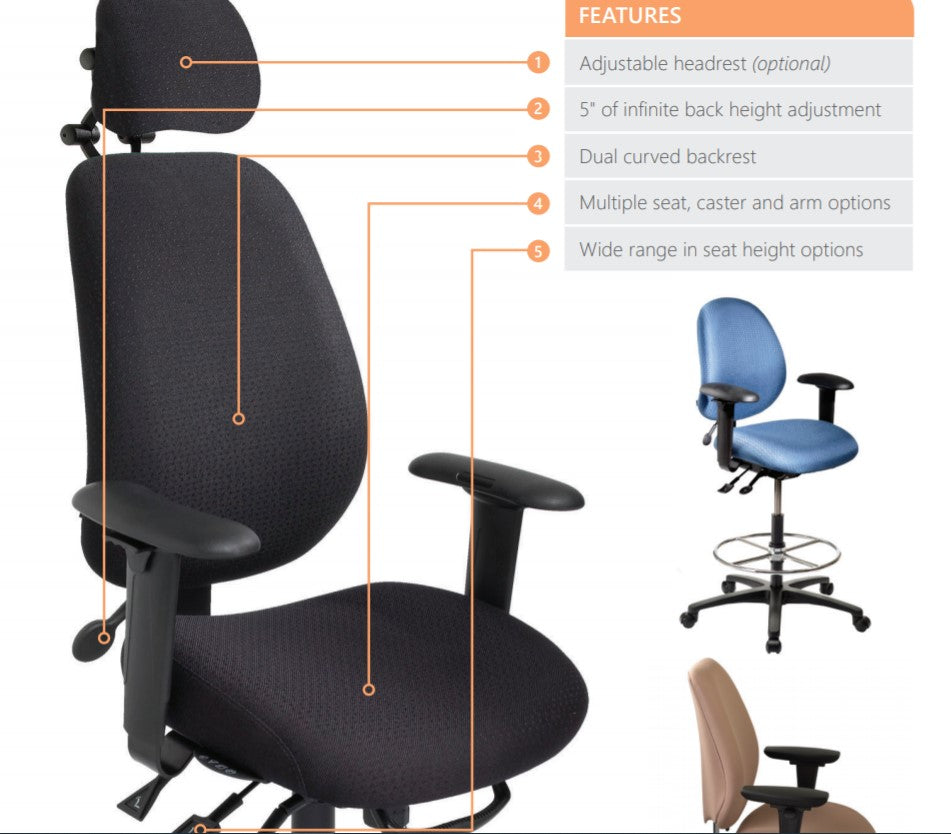 geoCentric Extra Tall Back Multi Tilt Ergonomic Office Chair [ergonomics] - fitzBODY.com