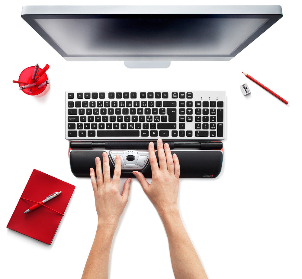 Contour Design Ultimate Workstation Red Wireless - Includes RollerMouse Red  ＆ Balance Keyboard - Wireless Ergonomic Keyboard and Mouse Combo - Compat