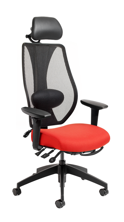 tCentric Hybrid Multi Tilt - Black Frame & Upholstered Seat