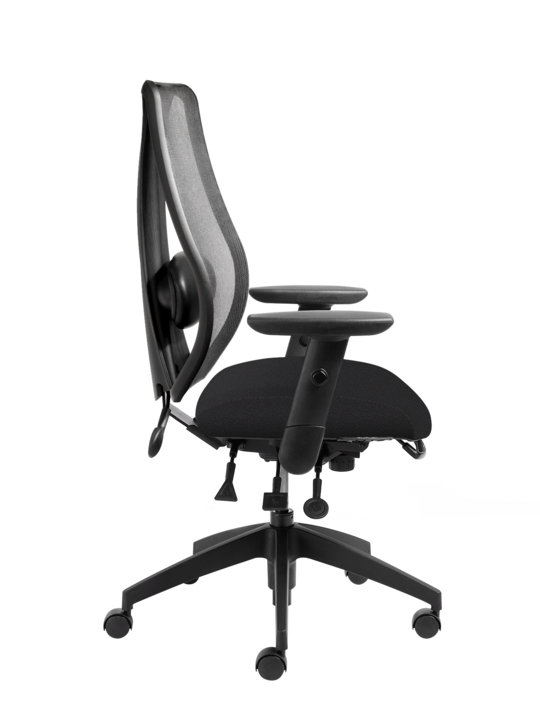 tCentric Hybrid Multi Tilt - Black Frame & Upholstered Seat