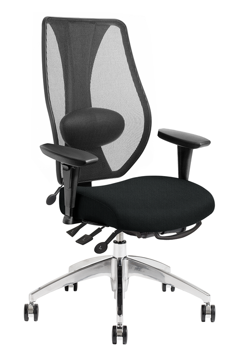 tCentric Hybrid Multi Tilt - Black Frame & Upholstered Seat