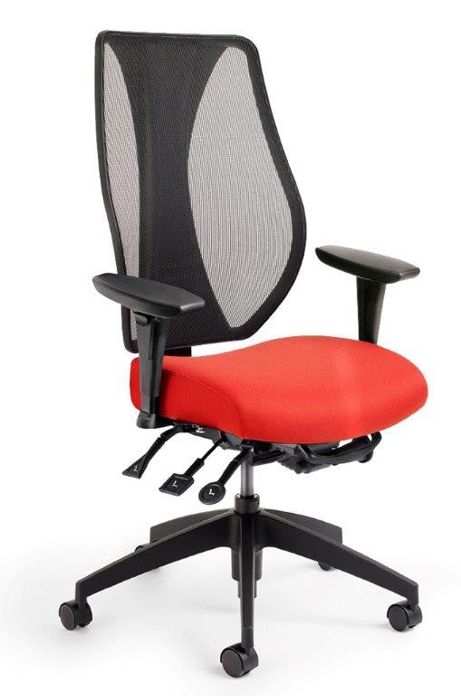 tCentric Hybrid Ergonomic Office Chair - Black Frame w/ Upholstered Seat [ergonomics] - fitzBODY.com